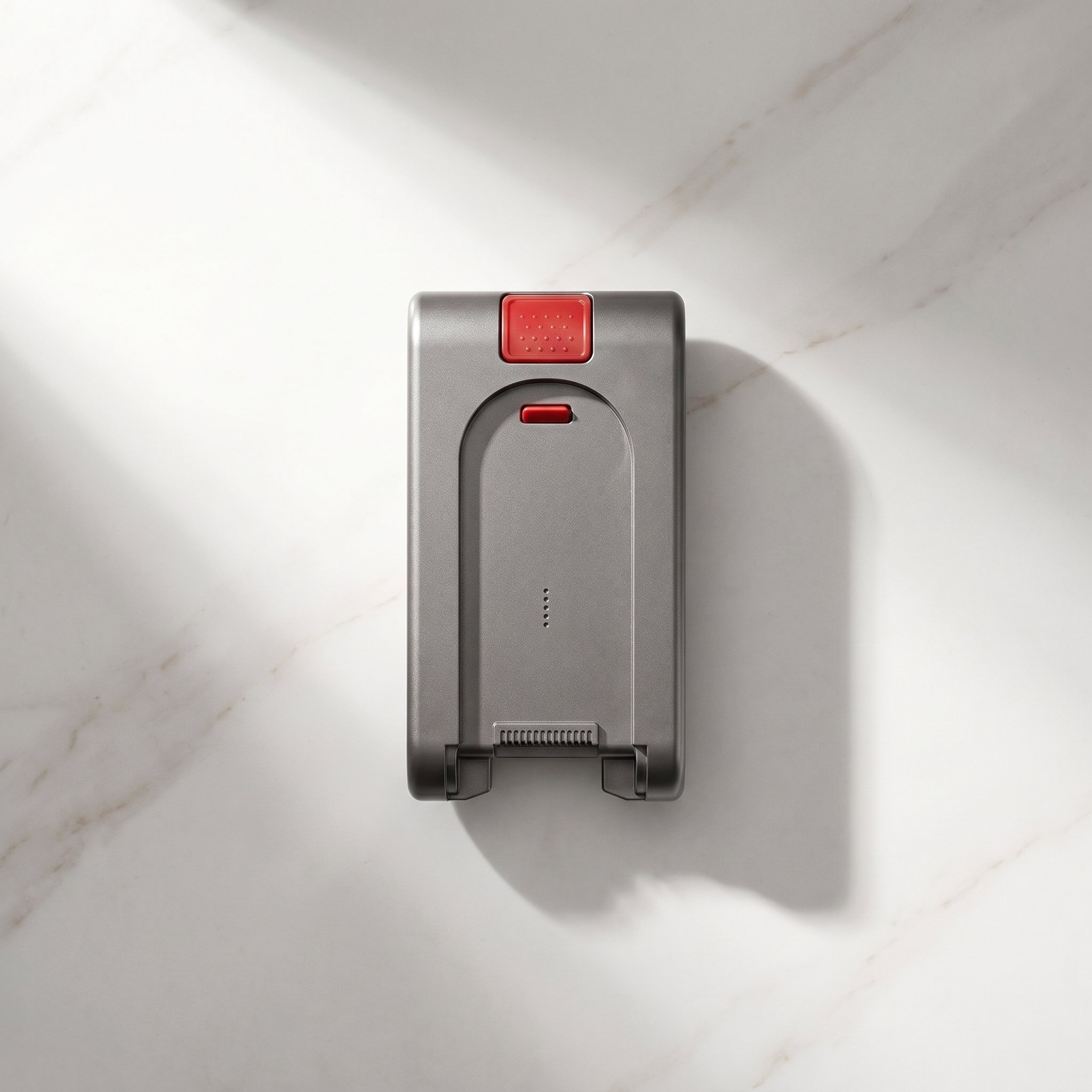 A removable Nyven replacement battery pack on a clean white marble surface.
